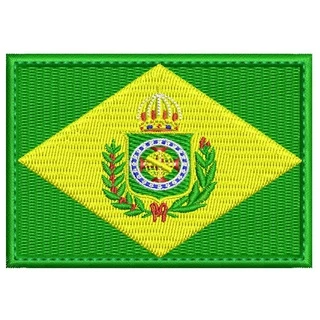 Patch 8X5 cm Bordado Bandeira Do Brasil Império – Imperial com carrapicho, para costurar ou termocolante