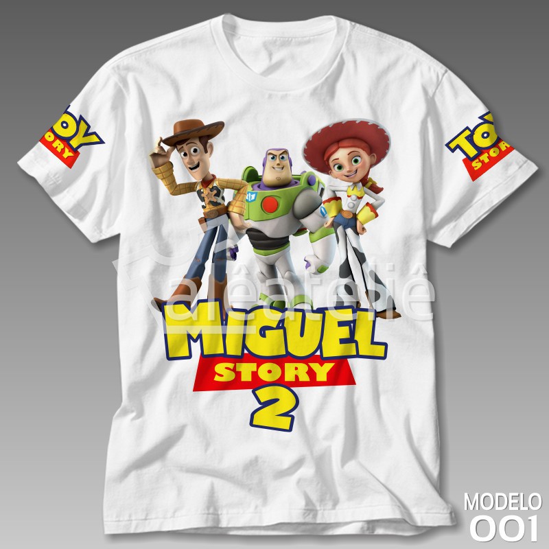 Camiseta Toy Story Woody Buzz Jessie Festa Infantil Adulto Personalizada