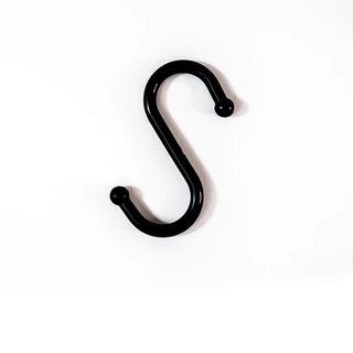 Gancho S preto multiuso plástico TAMANHO UNICO DE 13CM - 20 unidades