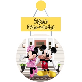 PLACA OU ENFEITE PRA PORTA DE CASA APARTAMENTO MINNIE MICKEY PROFESSORA