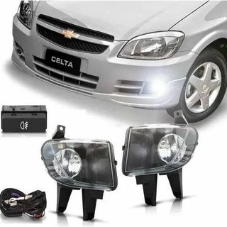Kit Farol Milha Celta Prisma 2011 2012 2013 Botão Original