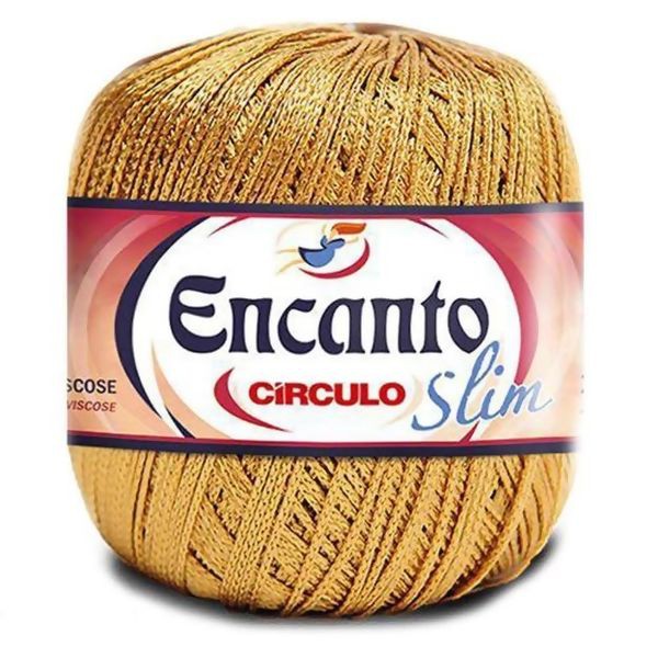 Linha Fio Encanto Slim Ouro Para Croche 240m Circulo 100% Viscose
