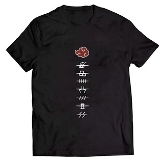 Camiseta Unissex Naruto Akatsuki Aldeias Nuvem Ombro a Ombro