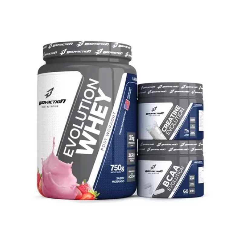 Kit Evolution Whey Creatina Bcaa - Bodyaction | Shopee Brasil