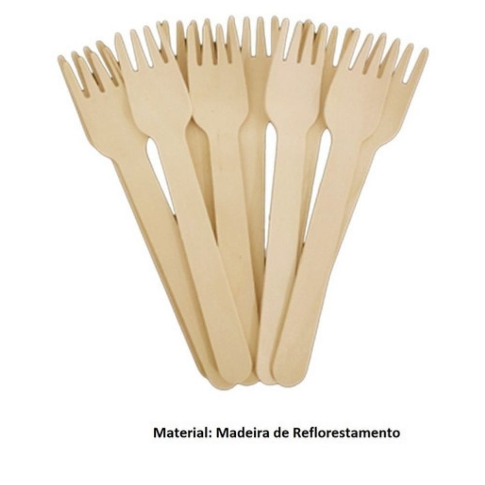 Garfo em Madeira Descartável 16cm (50 Uds)