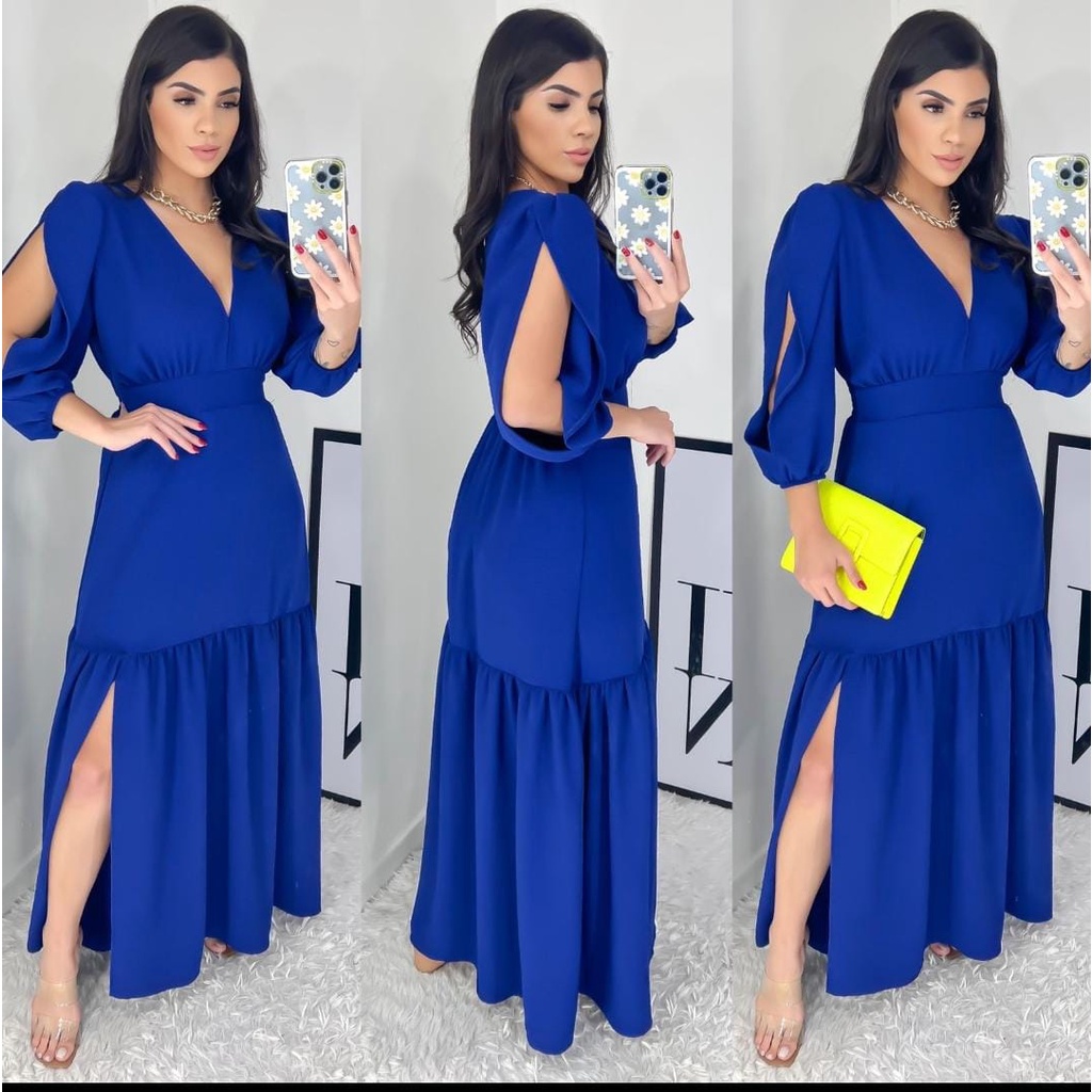 Vestido Longo 3/4 Promoção | Shopee Brasil