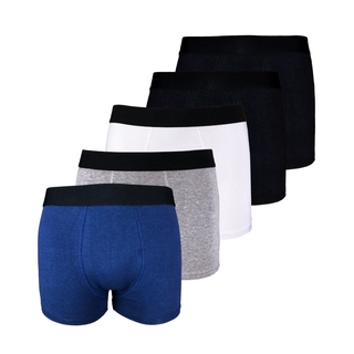Kit com 5 Cuecas Boxer Box Try Basics Masculina Top Confortável Cotton Algodão