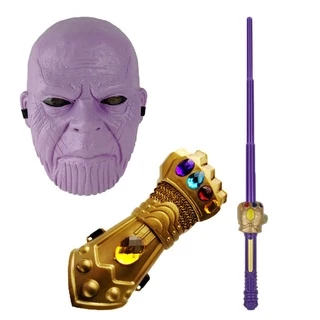 < Disponível > A Aliança Vingadores Guerra Infinita Thanos Custome LED Espada De Luz Máscara Cosplay Kids Toys Gift