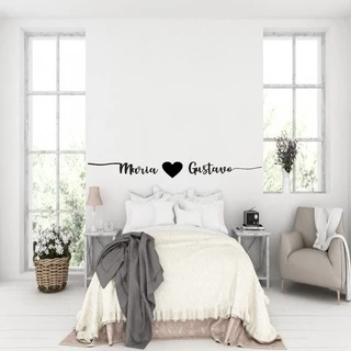 Nome Personalizado Para Quarto Cabeceira de Cama Romantico MDF Preto Frase Palavra