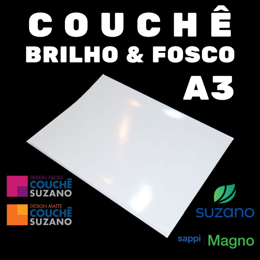 Papel Couchê Brilho e Fosco A3 (Suzano e Magno) Melhor Qualidade Impossível!