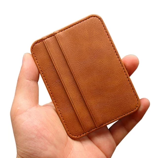 Porta-Cartões De Couro PU Anti RFID Homens Banco Fino Carteira De Proteção De Cartão De Crédito Slim Identificação Com Bolsa De Bolso De Moedas Mulher