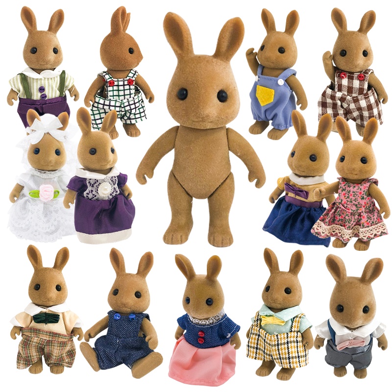 Kawaii coelho de pelúcia de bonecos de brinquedo com mudança de roupa macia  pelúcia animais têm casa de brinquedos, acessórios para a boneca meninas  bebê brinquedo comprar - Bonecas E Bichinhos De