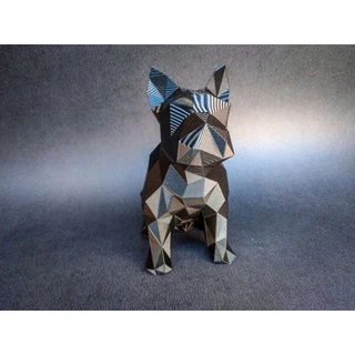 Cachorro geométrico para decoração buldogue