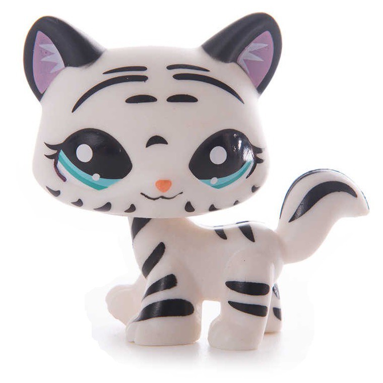 Littlest Pet Shop Lps Gata Branca Listras Tigrada Short Hair