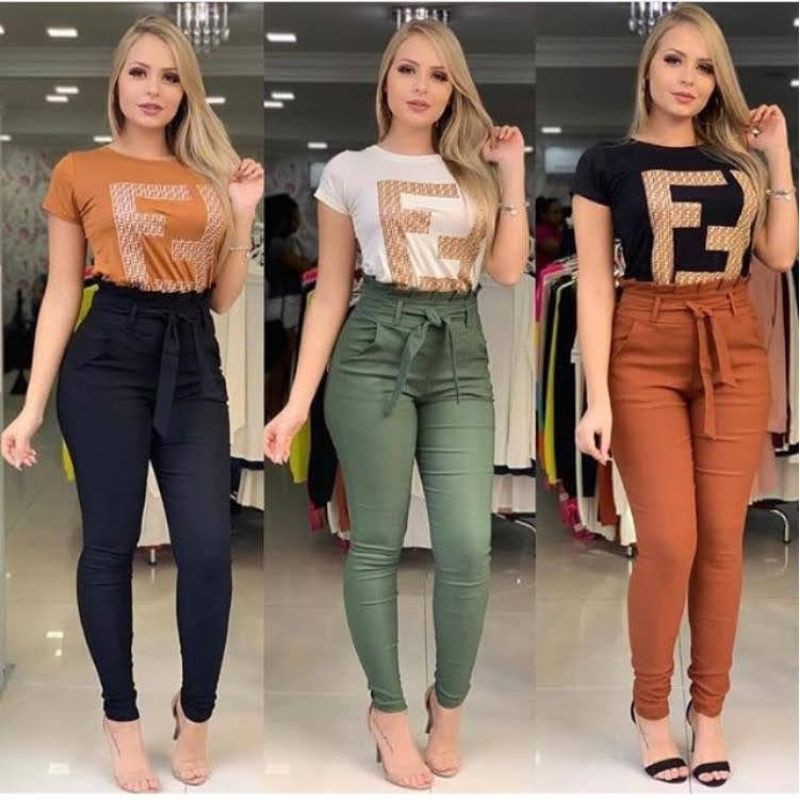 Calça feminina cintura alta hot sale social