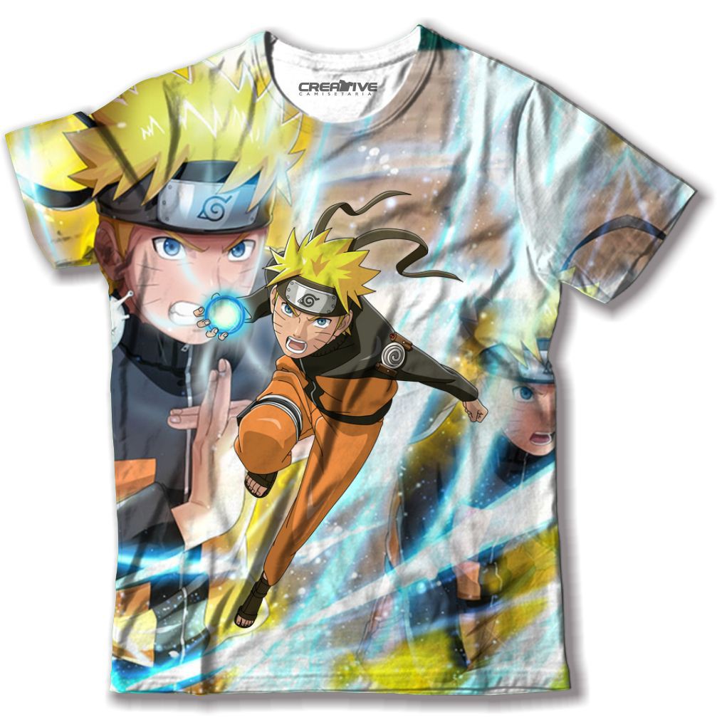 A camiseta Naruto que todo fã do anime precisa ter - Camisetas anime 30.1  penteada e reforçada, 100% algodão estampa no tamanho Gigante!