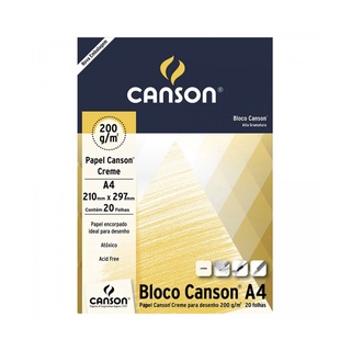 Bloco Desenho CANSON Creme A4 200g/m2