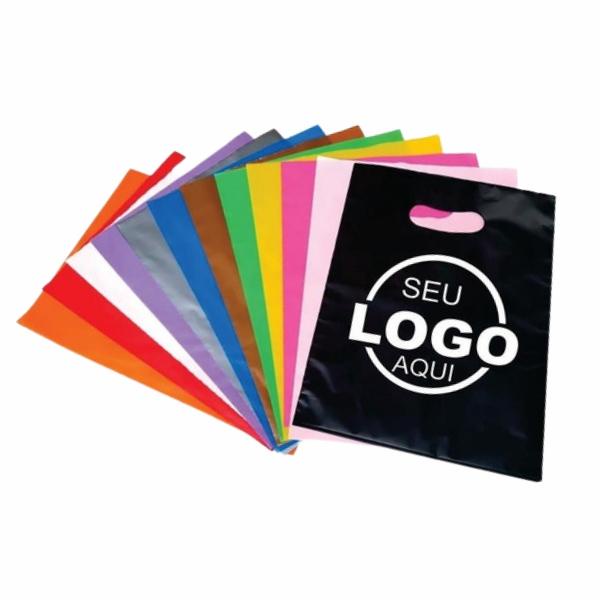 100 Sacolas Premium Plásticas Boca de Palhaço Para Loja - 20X30