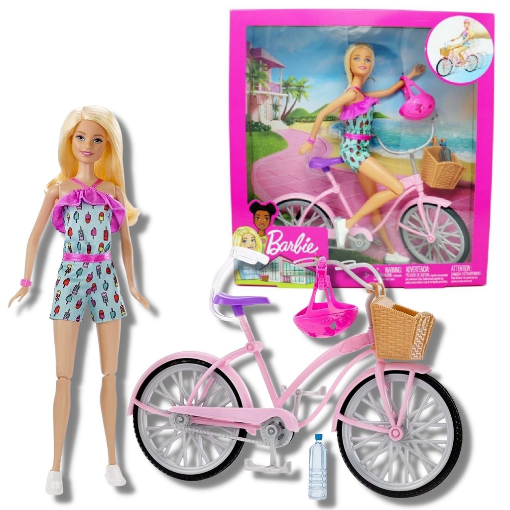 Boneca Barbie C/ Bicicleta Mattel - HBY28 - Shoploko - Por você, para você