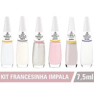 Kit Francesinha 6 Esmaltes Impala Manicure 7,5 Ml