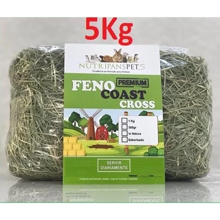 5Kg Feno Coast Cross Premium Coelhos Roedores Chinchilas Lagomorfo