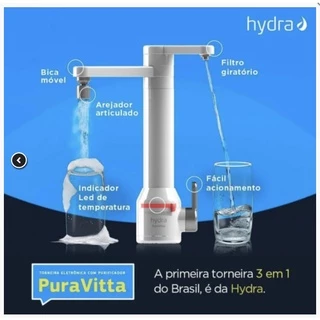 Torneira Eletrica Puravitta Com Filtro e água quente 220v 5500w - Hydra