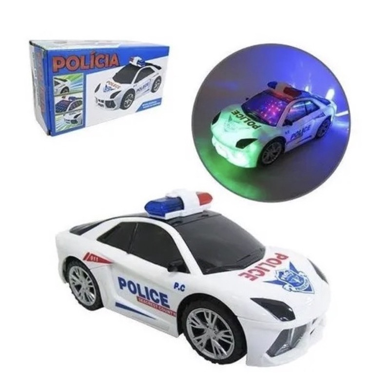 Carro de Polícia Azul Força e Ação Poliplac - Up Brinquedos