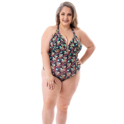 Maiô Com Bojo Plus Size P AO 54 Exxxg Alças Cruzadas | Shopee Brasil