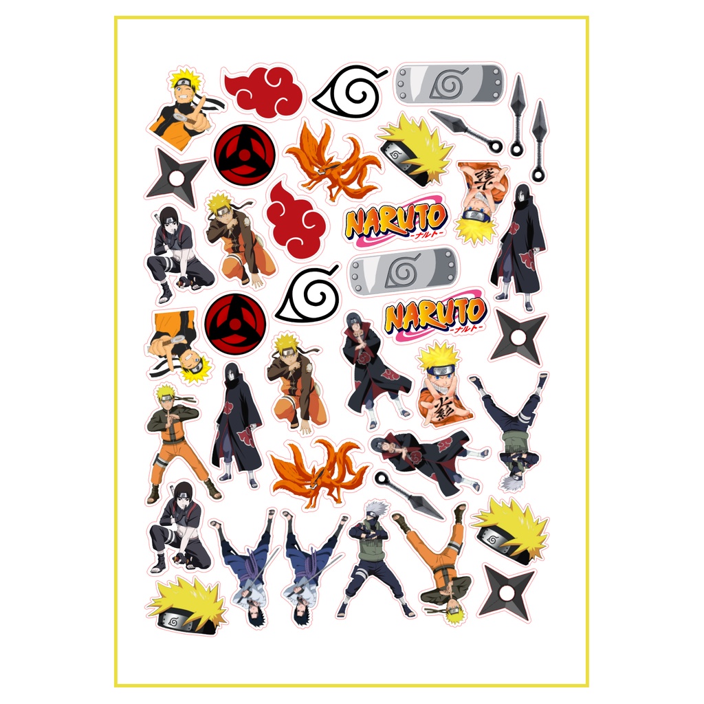 Cartela de Adesivos Resinados Bandana Naruto