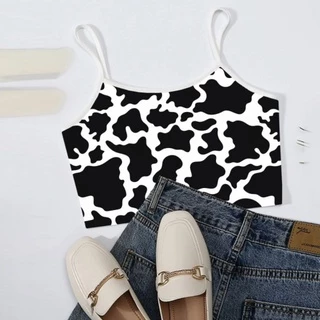 EspacoLZA Cropped Alça Vaquinha Estampada