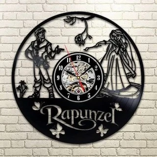 Rapunzel - Relógio Disco De Vinil Decoração