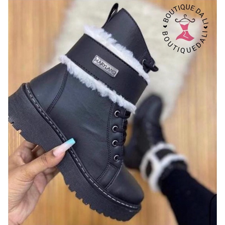 Botas com pelinho store feminina