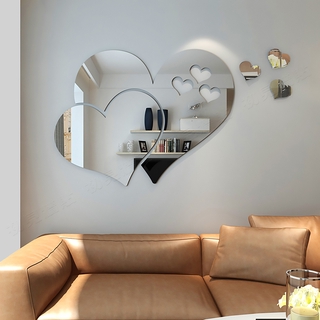 Amosfun 30 peças de adesivo de espelho de coração com glitter, adesivos de  parede reflexivos autoadesivos para parede para quarto de casamento, sala  de estar, decoração de hotel