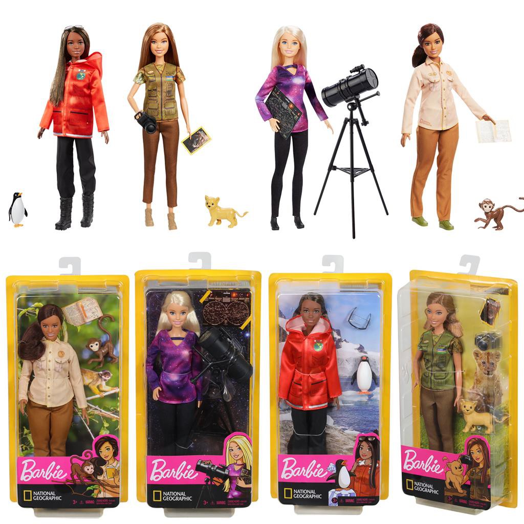 Lote Barbie National Geographic com 4 bonecas Fot grafa