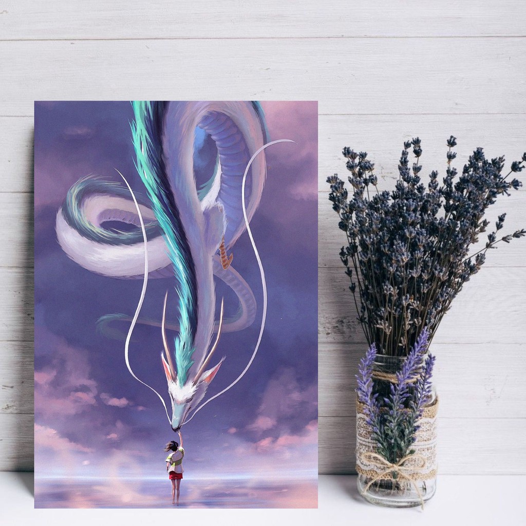 Quadro decorativo a viagem de chihiro - chihiro de haku - studio