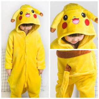 Pijama Fantasia Cosplay Curto Verão Infantil Pokémon Pikachu