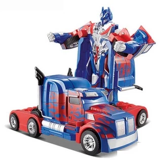 Carrinho Caminhão Transformes Optimus Prime Com Luzes e Som Bate e Volta Gira 360° ENVIO IMEDIATO
