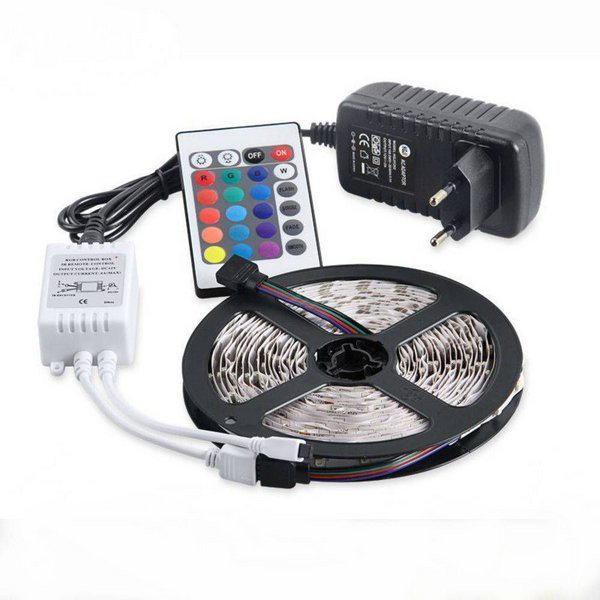 Fita Led 5m Ultra Rgb 3528 Prova D'agua + Controle Com Fonte
