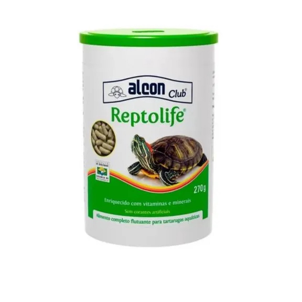 Alcon Club Reptolife 270gr. Ração em Sticks P/ Tartarugas Aquáticas & Cágados Terrestres. Pote Grande