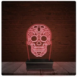 Abajur Luminária Acrílico Led - Caveira mexicana 01