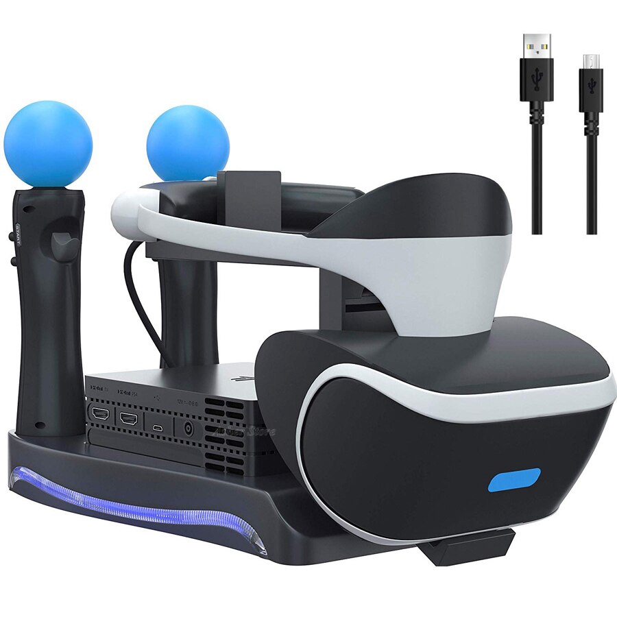 Estação de resfriamento do suporte de exibição PS5 e PS VR2 com controlador  duplo e estação de carregamento do controlador PSVR2, com gancho para fone  de ouvido e suporte cartão de jogo 