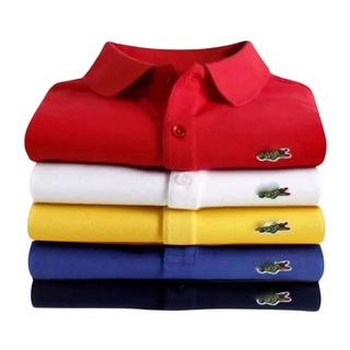 Kit de 5 camisa polo masculina algodão piquet 24 marcas e cores variadas