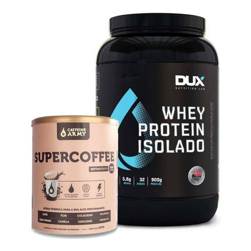 Whey Protein Isolado Dux 900g + Supercoffee 2.0