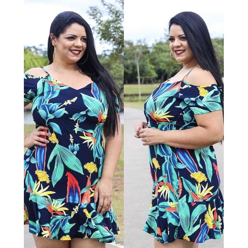 Vestido Feminino Plus Size Ciganinha Roupa Feminina Plus