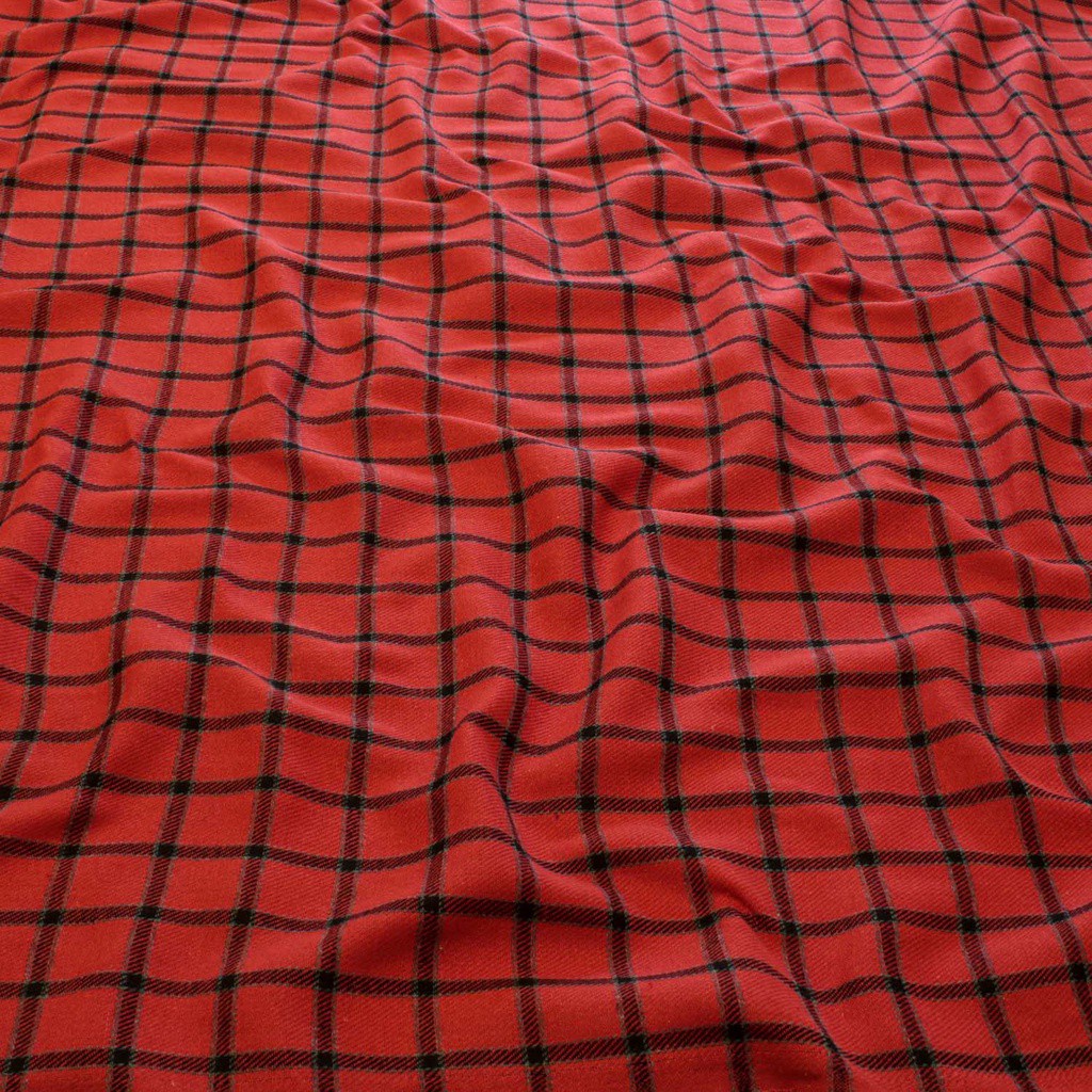 Tecido flanelado xadrez vermelho/preto