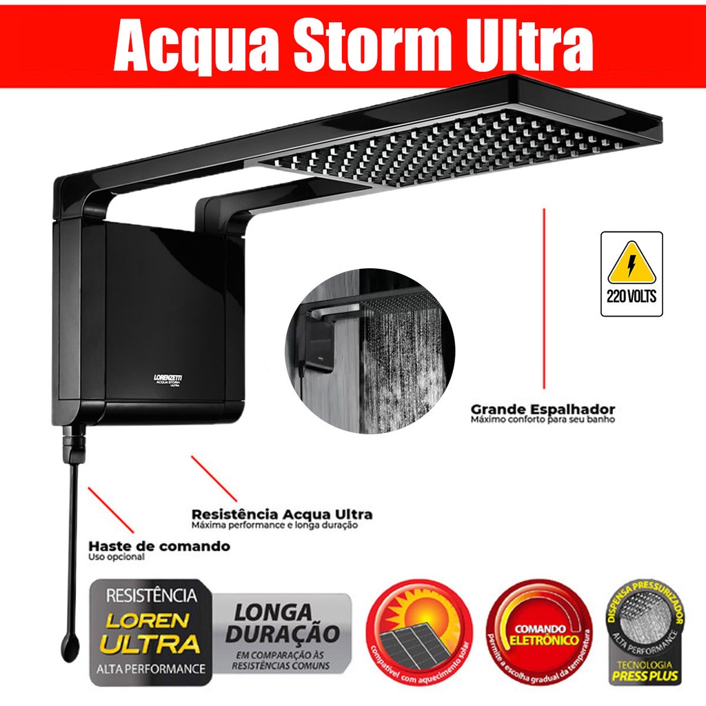 Lorenzetti Chuveiro Acqua Storm Ultra na Black Friday 2025 | BuscaProdutos