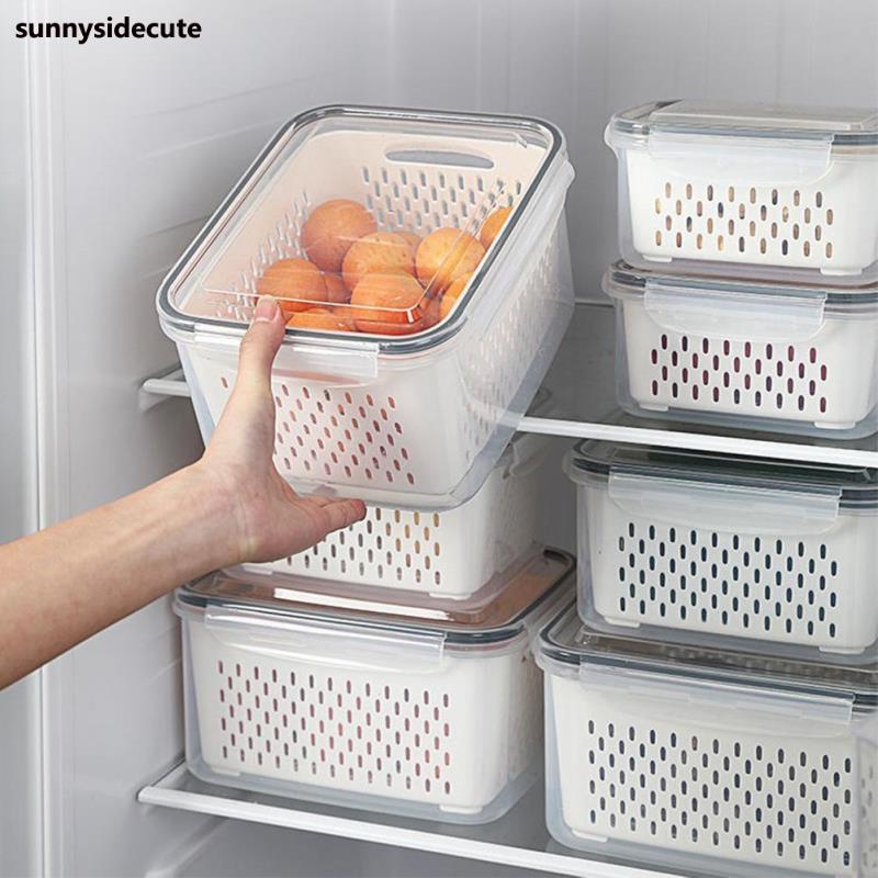 Organizador De Geladeira Com Alça De Plástico Empilhável / Organizador Para Geladeira
