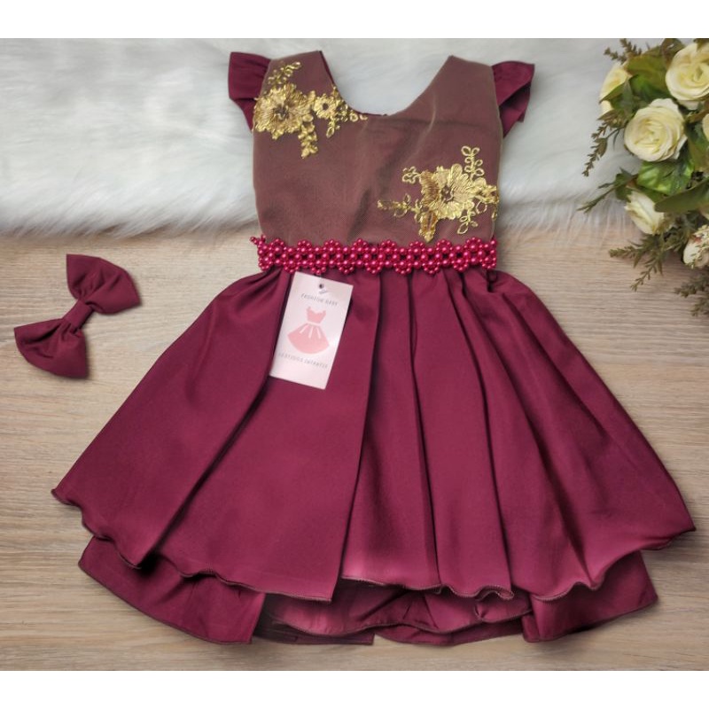 Vestido marsala para sales bebe