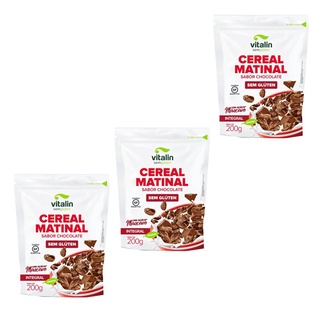 Kit 3X Cereal Matinal Integral 200g sabor Chocolate -Vitalin