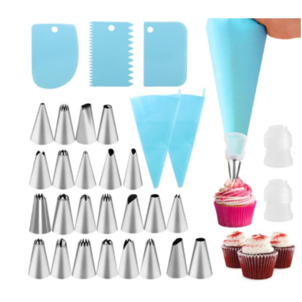 24 PÇS Conjunto De Saco De Confeiteira De Silicone Com Bico 